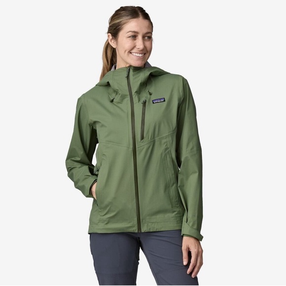 Patagonia Granite Crest Rain Jacket Women’s XL Terrain Green Waterproof $270 - Picture 2 of 10